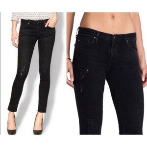 Adriano Goldschmied The Legging Ankle Super Skinny Jeans Black Distressed 27